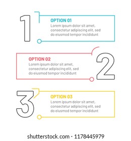 Vector linear lines design template with munbers elements for infographics. Business concpet with 3 steps, options. Can be used for annual report, diagram, presentation.