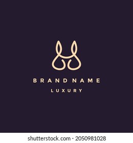 Vector linear logo for bra shop. Bra linear icon.