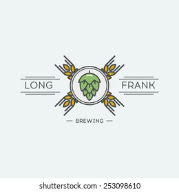 Vector linear logo of brewery.
