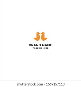 Vector linear logo design template - bird emblem - abstract power and freedom symbol