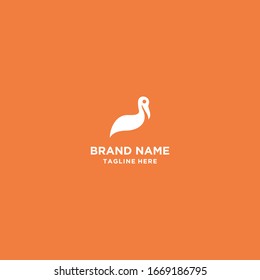 Vector linear logo design template - bird emblem - abstract power and freedom symbol