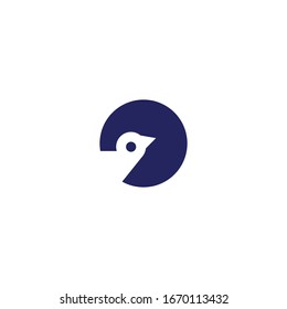 Vector linear logo design template - bird emblem - abstract animals and symbol