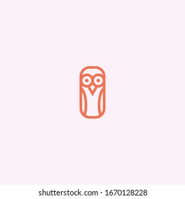 Vector linear logo design template - owl emblem - abstract animals and symbol