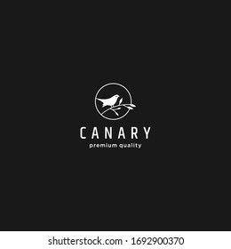 Vector linear logo design template - canary bird emblem - abstract animals and symbol