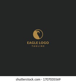 Vector linear logo design template - eagle emblem - abstract animals and symbol