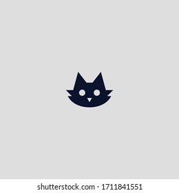 Vector linear logo design template - cat emblem - abstract animals and symbol