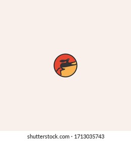 Vector linear logo design template - rabbit emblem - abstract animals and symbol