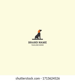 Vector linear logo design template - dog emblem - abstract animals and symbol