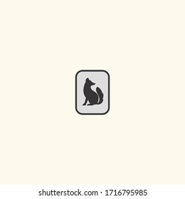 Vector linear logo design template - fox emblem - abstract animals and symbol