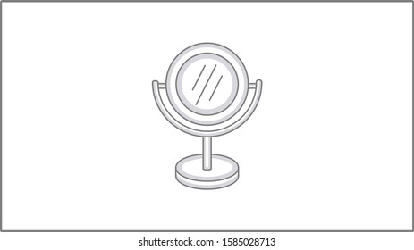 Vector Linear Mirror Icon. Beauty and health Illustration. Drawing. 
