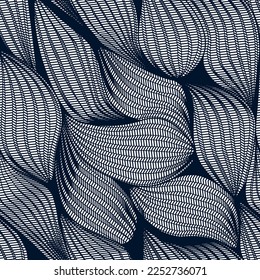 Vector linear monochrome seamless pattern. Abstract background for print, fabric, web