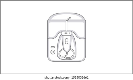 Vector Linear oral irrigator Icon. Oral Care Illustration. Teeth cleaning Drawing. 