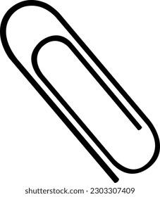 vector linear paper clip icon, school and office supplies, back to school, doodle and sketch