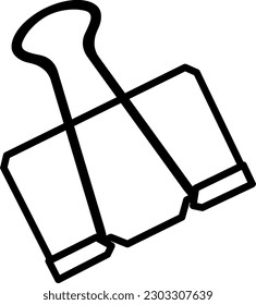 vector linear paper clip icon, school and office supplies, back to school, doodle