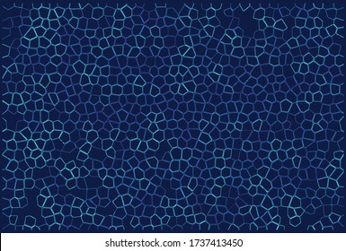 Vector Linear Pattern. Irregular Grid With Round Angles. Stylish Mosaic Texture. Hand Drawn Linear Background With Structure Of Knitted Leaf Veins. Contemporary Graphic Design.