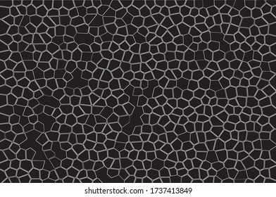 Vector linear pattern. Irregular grid with round angles. Stylish mosaic texture. Hand drawn linear background with structure of knitted leaf veins. Contemporary graphic design.