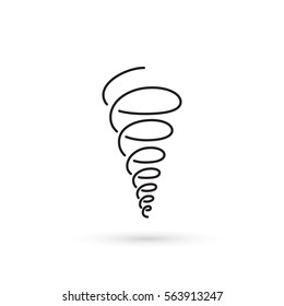 Vector linear picture of the climatic phenomena of a tornado.