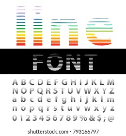 vector linear raster halftone alphabet, letters and numbers, easy editable