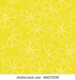 Vector linear seamless pattern with lemon.
