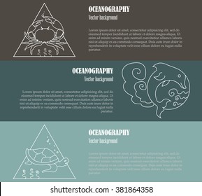 Vector Linear set of images with the animals of the oceans and seas. Modern design. Clean and easy to edit.To use the templates, banners, websites, posters, leaflets, advertising and your other needs.