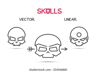 Vector linear skulls.