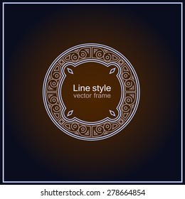 Vector linear style frame. Art deco decoration for text. Design element for boutique, restaurant, menu and logo template