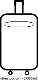 Vector linear suitcase. Luggage icon on a white background. 