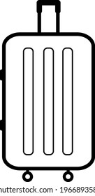 Vector linear suitcase. Luggage icon on a white background. Bag illustration. 