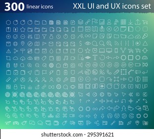 Vector linear UI UX icons for web design and application