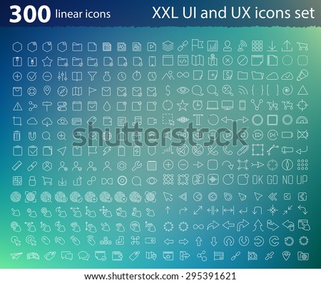Vector linear UI UX icons for web design and application