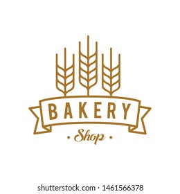 Vector linear wheat, fields logo design template. Abstract concept for organic products, harvest, grain, bakery, healthy food.
