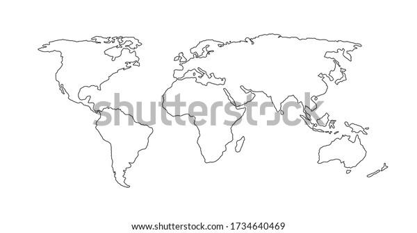 Vector Linear World Map Location Radial Stock Vector (Royalty Free ...