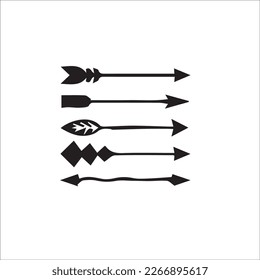 Vector, Line,arrow silhouette, Hipster arrows. Arrows in boho style. Tribal arrows.
Set of Indian style arrows. Vector collection
