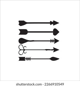 Vector, Line,arrow silhouette, Hipster arrows. Arrows in boho style. Tribal arrows.
Set of Indian style arrows. Vector collection