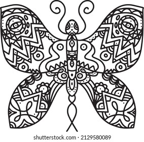 Vektorgrafik-Schmetterling. Sie können es als Bild für das Farbbuch verwenden