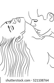 vector lineart of heterosexual couple having sex