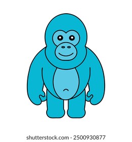 vector line-art illustration minimal gorilla on-white backgroun