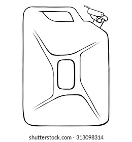 Vector Lineart Single Jerry Can