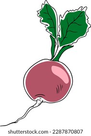 Razal rosa de lino vectorial con vegetación aislada en fondo blanco