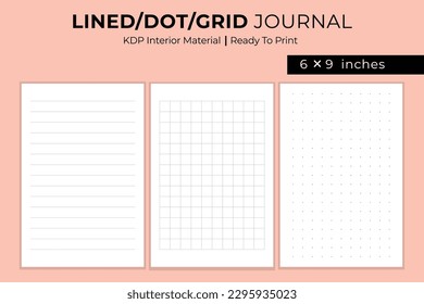 Vector lined dot and grid journals kdp interior