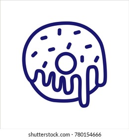 Vector lined fast food icons.