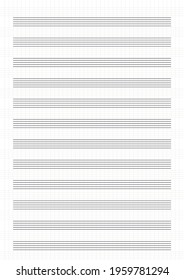 Vector lined music notation template.