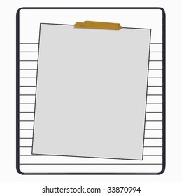 Vector Lined Paper Blank Note