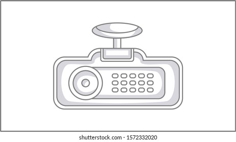 Vector Liner DVR icon. Liner Digital Video Recorder Illustration. Vector Car Camera Drawing.