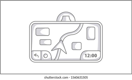 Vector Liner icon. Drawing. GPS Navigator.