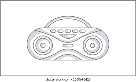 Vector Liner icon. Drawing. Portable speaker.