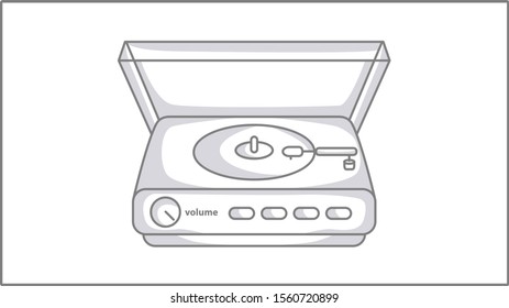 Vector Liner icon. Drawing. Turntable