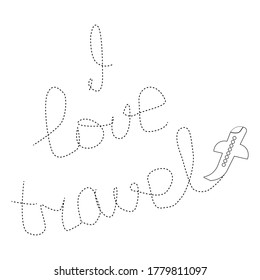 Vector lines abstract illustration I love travel.