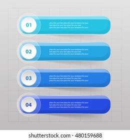 Vector lines arrows infographic. Blue template for diagram, graph, presentation and chart. Business concept with 4 options, parts, steps or processes.