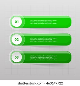 Vector lines arrows infographic. Green template for diagram, graph, presentation and chart. Business concept with 3 options, parts, steps or processes.